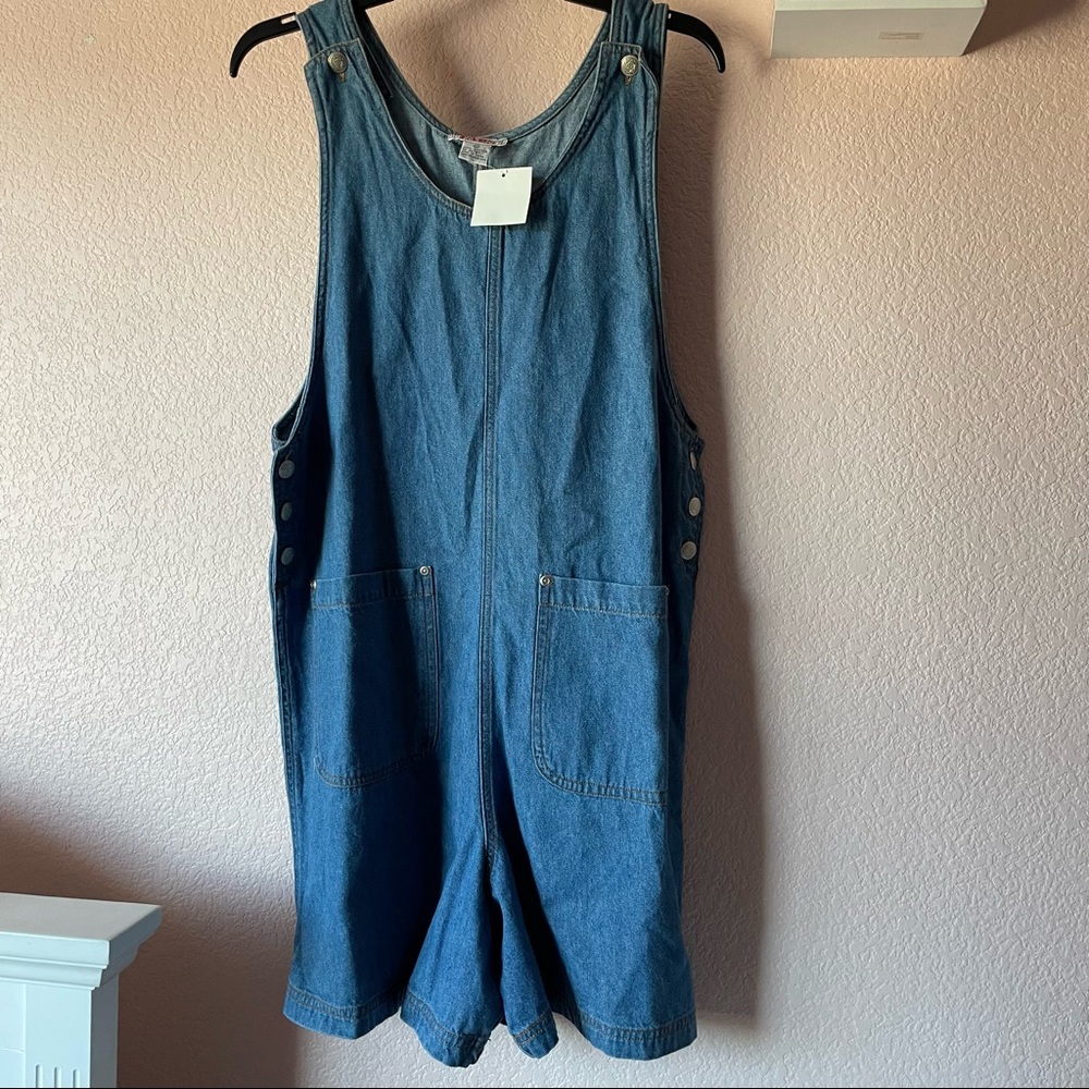 Denim shorts overall jumper